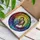 Couples' Joyful Embracing Stained Glass Art, Golden Glow, Rainbow Mosaic & Geometric Border Stained Glass Suncatcher - rICym0f6HL