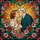Romantic Souls' Tiffany Stained Glass Embracing Couple Roses Amber Gold Mosaic Art with Teal Green Pink Accents Stained Glass Suncatcher - 5