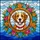 Dog Lovers' Tiffany Stained Glass Golden-Brown Dog, Floral Wreath, Sky Mosaic, Jewel Tones Stained Glass Suncatcher - 5