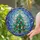 Holiday Enthusiasts' Vibrant Tiffany Stained Glass Christmas Tree Winter Sky Mosaic Red Green Gold Teal Stained Glass Suncatcher - I0N6KDZVx-