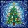 Holiday Enthusiasts' Vibrant Tiffany Stained Glass Christmas Tree Winter Sky Mosaic Red Green Gold Teal Stained Glass Suncatcher - 5