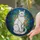 Cat Lovers' Elegant White Cat Tiffany Stained Glass Jewel Tone Blues Greens Amber Mosaic Stained Glass Suncatcher - 2