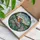 Nature Lovers' Vibrant Stained Glass Robin, Orange Red Breast, Pink Blossoms Tiffany Mosaic Stained Glass Suncatcher - 3