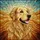Golden Retriever Lovers' Tiffany Stained Glass Amber Gold Blue Sunburst Dog Portrait Art Stained Glass Suncatcher - 5