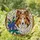 Dog Lovers' Tiffany Stained Glass Collie Dog Head Floral Mosaic Amber Blue Purple Stained Glass Suncatcher - XdAgAx94fn