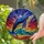 Ocean & Cosmic Art Lovers' Majestic Blue Whale Tiffany Stained Glass Cosmic Teal Mountain Art Stained Glass Suncatcher - 2MoMDv2zaL