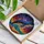 Ocean & Cosmic Art Lovers' Majestic Blue Whale Tiffany Stained Glass Cosmic Teal Mountain Art Stained Glass Suncatcher - WBfYEQ9WBu