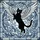 Fantasy Art Lovers' High Contrast Tiffany Style Stained Glass Winged Black Cat Ethereal Cloud Mosaic Stained Glass Suncatcher - 5