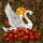 Art Lovers' Intricate Tiffany Style Stained Glass White Swan Orange Bloom & Golden Sun Stained Glass Suncatcher - 5