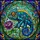Art Lovers' Emerald Blue Purple Stained Glass Chameleon Rose Tiffany Style Mosaic Stained Glass Suncatcher - 5