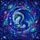 Fantasy Art Aficionados Stained Glass Blue Dragon Cosmic Crescent Moon Galaxy Jewel Tones Stained Glass Suncatcher - 5