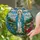 Timeless Art Enthusiasts' Tiffany Stained Glass Praying Maiden, Gold Halo, Vibrant Floral Landscape Mosaic, Jewel Tones Blue Gold Green Red Stained Glass Suncatcher - 2