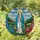 Timeless Art Enthusiasts' Tiffany Stained Glass Praying Maiden, Gold Halo, Vibrant Floral Landscape Mosaic, Jewel Tones Blue Gold Green Red Stained Glass Suncatcher - 1