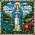 Timeless Art Enthusiasts' Tiffany Stained Glass Praying Maiden, Gold Halo, Vibrant Floral Landscape Mosaic, Jewel Tones Blue Gold Green Red Stained Glass Suncatcher - 5