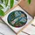 Timeless Art Enthusiasts' Tiffany Stained Glass Praying Maiden, Gold Halo, Vibrant Floral Landscape Mosaic, Jewel Tones Blue Gold Green Red Stained Glass Suncatcher - 3