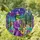 Music Lovers' Dapper Emerald Alligator Saxophone Tiffany Stained Glass Amethyst Purple Gold Teal Intricate Design Stained Glass Suncatcher - 1