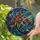 Nature Lovers' Intricate Tiffany Style Stained Glass Red Leaf Botanical Jewel Tones Stained Glass Suncatcher - 2