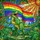 Vibrant Art Enthusiasts' Roaring T-Rex Rainbow Flag Stained Glass Mosaic Jewel Tones Stained Glass Suncatcher - 5