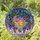 Cat Lovers' Tiffany Stained Glass Orange Tabby Cat Wisteria Twilight Mosaic Jewel Tones Stained Glass Suncatcher - 1