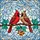 Art Enthusiasts' Tiffany Style Stained Glass Cardinal Pair Jewel Tone Intricate Winter Mosaic Stained Glass Suncatcher - 5
