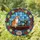 Cat & Craft Lovers' Tiffany Stained Glass Tabby Cat, Sewing Machine, Roses, Blue Sky Jewel Tone Mosaic Stained Glass Suncatcher - VODsGNBsxS