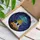 Sci-Fi Art Lovers' Tiffany Stained Glass UFO Cow Abduction, Detailed Starry Night Mosaic, Turquoise Amber Red Jewel Tones, Black Lead Lines Stained Glass Suncatcher - tKK2mqE_Om