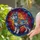 Schnauzer Lovers' Vibrant Stained Glass Schnauzer Dog Profile Gold Butterflies Floral Mosaic Design with Jewel Tones Stained Glass Suncatcher - 2