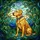 Dog Lovers' Intricate Tiffany Stained Glass Labrador Profile Golden Blue Teal Mosaic Stained Glass Suncatcher - 5
