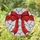 Holiday Enthusiasts' Translucent Stained Glass Red Bow Intricate Crimson Orange Mosaic Art Stained Glass Suncatcher - 1