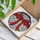 Holiday Enthusiasts' Translucent Stained Glass Red Bow Intricate Crimson Orange Mosaic Art Stained Glass Suncatcher - 3