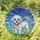 Bichon Frise Lovers' Fluffy White Dog Stained Glass Tiffany Style Jewel Tone Intricate Mosaic Sky Cloud Pattern Stained Glass Suncatcher - 1