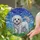 Bichon Frise Lovers' Fluffy White Dog Stained Glass Tiffany Style Jewel Tone Intricate Mosaic Sky Cloud Pattern Stained Glass Suncatcher - 2