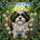 Shih Tzu Lovers' Intricate Tiffany Stained Glass Black White Shih Tzu Wildflower Mosaic Art Stained Glass Suncatcher - 5
