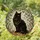 Cat Lovers' Elegant Black Cat Tiffany Stained Glass Emerald Green Eyes Amber Gold Mosaic Stained Glass Suncatcher - 1