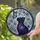 Celestial Cat Lovers' Black Cat Galaxy Nebula Tiffany Stained Glass Butterfly Mosaic Art in Blues & Pinks Stained Glass Suncatcher - 2
