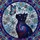 Celestial Cat Lovers' Black Cat Galaxy Nebula Tiffany Stained Glass Butterfly Mosaic Art in Blues & Pinks Stained Glass Suncatcher - 5