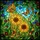 Cat Lovers' Vibrant Jewel Tone Sunflower Cat Stained Glass Garden Pattern Stained Glass Suncatcher - 5
