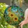 Cat Lovers' Vibrant Jewel Tone Sunflower Cat Stained Glass Garden Pattern Stained Glass Suncatcher - 2