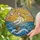 Coastal Enthusiasts' Detailed Stained Glass Pelican Seascape Art Vibrant Blue Teal Orange Purple Sunset Mosaic Stained Glass Suncatcher - 2