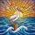 Coastal Enthusiasts' Detailed Stained Glass Pelican Seascape Art Vibrant Blue Teal Orange Purple Sunset Mosaic Stained Glass Suncatcher - 5