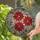 Festive Art Lovers' Jewel Tone Red Poinsettia Tiffany Stained Glass Gold Leaf Mosaic Stained Glass Suncatcher - VAjw-nVfmX