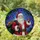 Holiday Decor Lovers' Detailed Stained Glass Santa, Crimson Emerald Sapphire Tiffany Jewel Tones, Starry Winter Night Mosaic Stained Glass Suncatcher - -mss2_AegA
