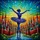 Ballet & Fantasy Art Lovers' Intricate Tiffany Stained Glass Castle Ballerina Jewel Tone Mosaic Stained Glass Suncatcher - 5