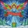 Christmas Enthusiasts' Radiant Stained Glass Angel Rainbow Wings Red Green Blue Merry Christmas Mosaic Stained Glass Suncatcher - 5
