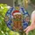 Holiday Enthusiasts' Cheerful Gingerbread Stained Glass Mosaic, Festive Winter Snowflakes, Red Green Blue Amber Tones Stained Glass Suncatcher - 2