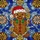 Holiday Enthusiasts' Cheerful Gingerbread Stained Glass Mosaic, Festive Winter Snowflakes, Red Green Blue Amber Tones Stained Glass Suncatcher - 5
