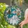 Festive Holiday Enthusiasts' Glowing Stained Glass Snowman Evergreen Jewel Tone Mosaic Design Stained Glass Suncatcher - 2