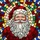 Christmas Art Lovers' Tiffany Style Stained Glass Santa Geometric Halo Mosaic Jewel Tones Stained Glass Suncatcher - 5