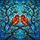 Art Enthusiasts' Tiffany Style Stained Glass Birds Red Orange Blue Green Berries Edge-to-Edge Mosaic Stained Glass Suncatcher - 5