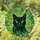 Cat Lovers' Stained Glass Black Cat Portrait Emerald Green Yellow Mosaic Aura Design Stained Glass Suncatcher - 1